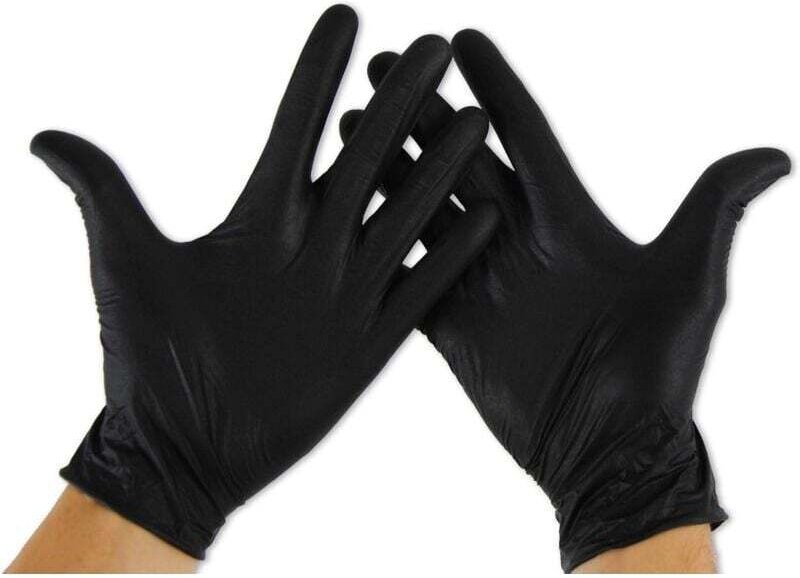 Größe Nitrilhandschuhe (100er-Pack), latexfreie Handschuhe, Nitrilhandschuhe (latexfrei) M Schwarz