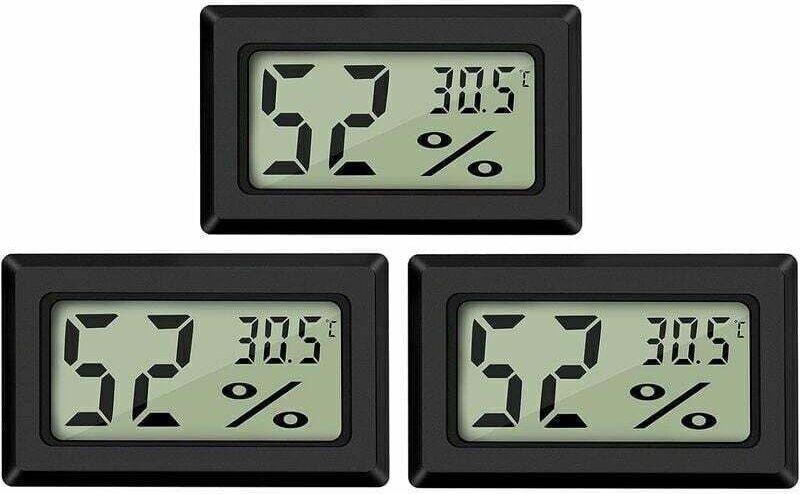 Mini-Digital-LCD-Thermometer-Hygrometer (3 Stück – A) Temperatur- und Luftfeuchtigkeitsanzeige -5070 °C, 10 % 99 % relat...