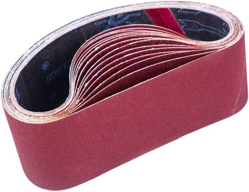 Schleifband, 75 x 533 mm, gemischtes Schleifband (Körnung: 120), geeignet für Bandschleifer (10 Bänder)