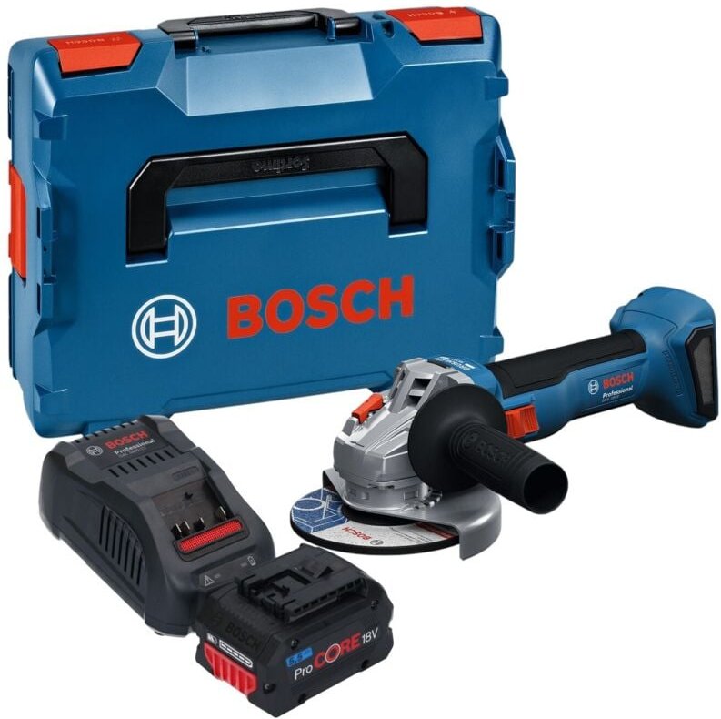 Bosch gws 18V-8 Professional Akku Winkelschleifer 18 v 125 mm Brushless + 1x ProCORE Akku 5,5 Ah + Ladegerät + l Boxx
