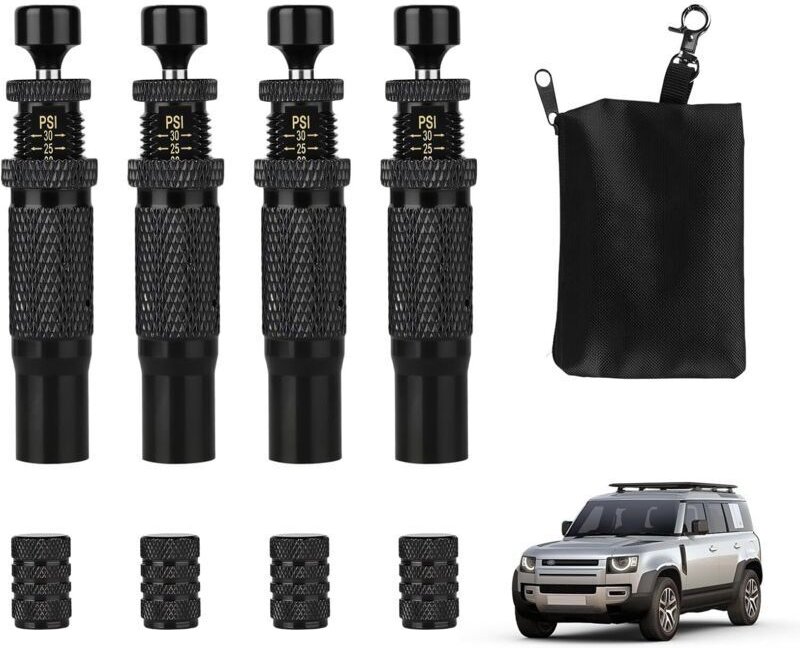 4er-Set verstellbarer Reifenentlüfter – Hergestellt aus verbessertem All-Terrain-Messing – Verbessertes automatisches Lu...