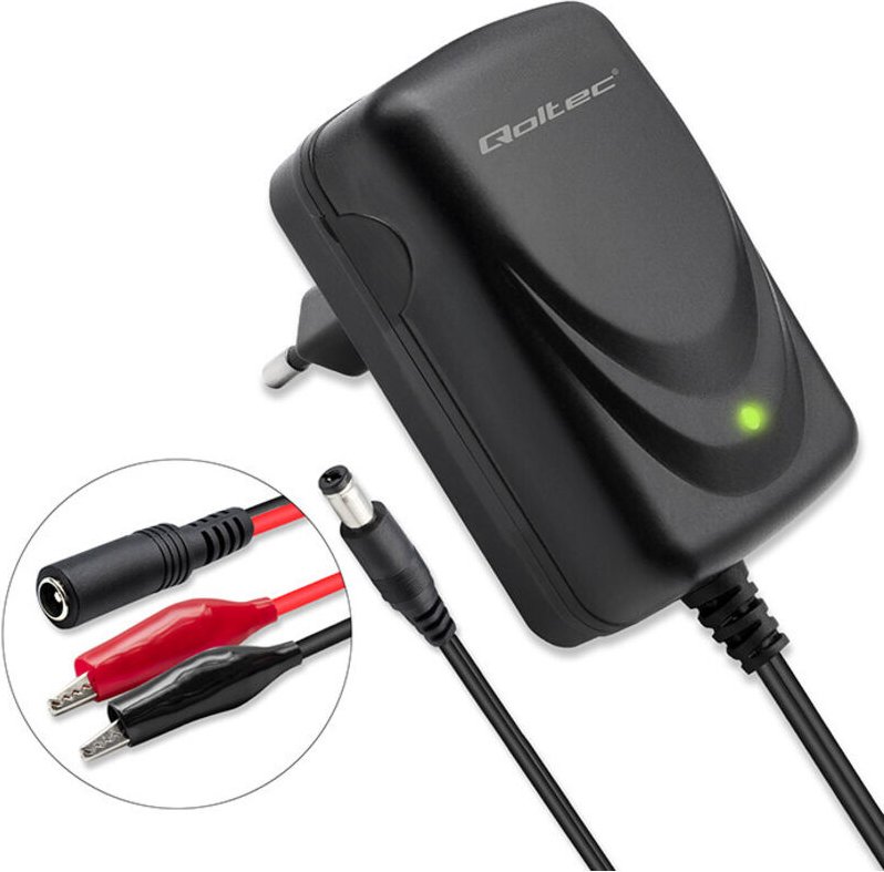 Qoltec Automatisches Batterieladegerät AGM GEL STD 6V 1A Gleichrichter mit LED-Anzeige