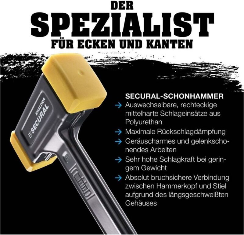 Secural Schonhammer 30x40 mm rückschlagfrei 300 mm 680 g 3380.040 - Halder