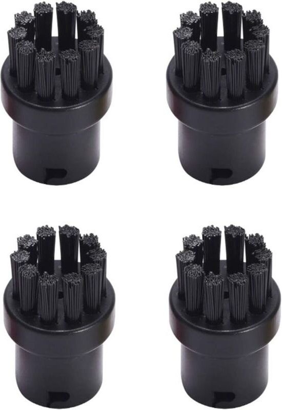 Set mit 4 Ersatz-Rundbürsten für Kärcher Dampfreiniger SC1 SC2 SC3 SC4 SC5 SC7 (Schwarz)