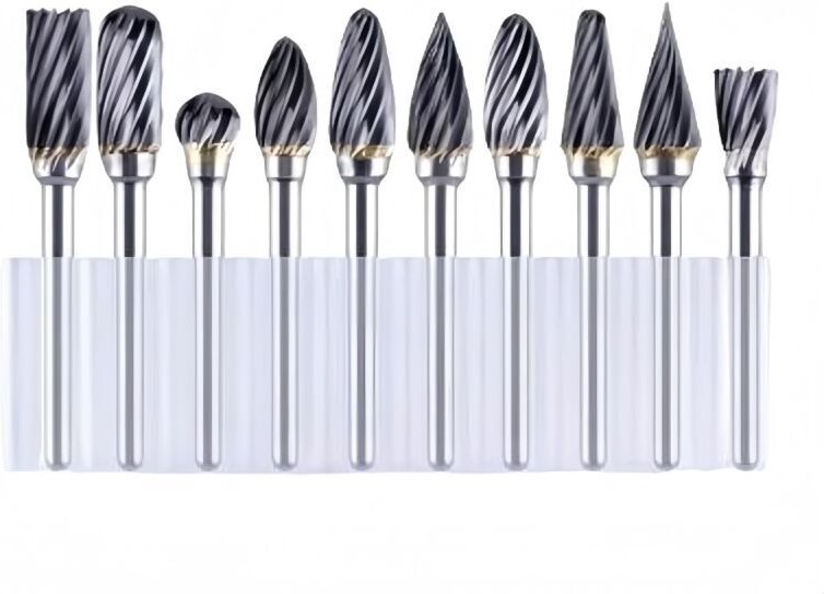 10 Stück Doppelschneid-Rotationsfräser mit 1/8"-Schaft zum Holzschnitzen und Gravieren