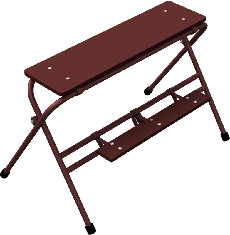 Schake Arbeitstritt mit 2 Stufen, braun lackiert 1,0x0,7m