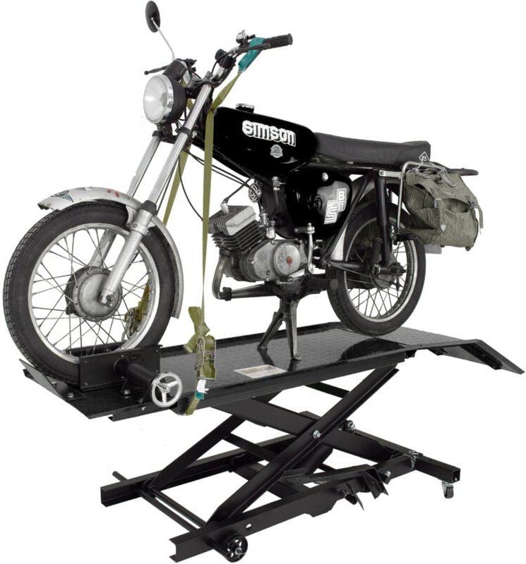 Baumarktplus - Motorradhebebühne hydraulisch 360 kg Breite 47 cm kleine Montagebühne Heber Motoradlift Lift schwarz