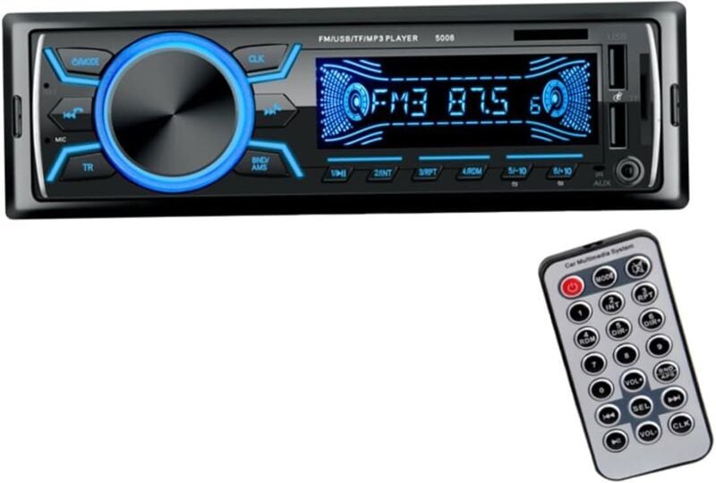 12V Auto-MP3-Audioplayer mit zwei USB-Anschlüssen, FM-Radio, RGB-Farbbildschirm, Fernbedienung und USB-Flash-Laufwerk-Ko...