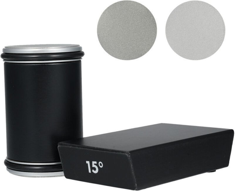 Messerschärfer, Rollmesserschärfset, Küchenmesserschärfer mit 2 Schärfblöcken, Schärft Messer in 15 und 20 Grad,