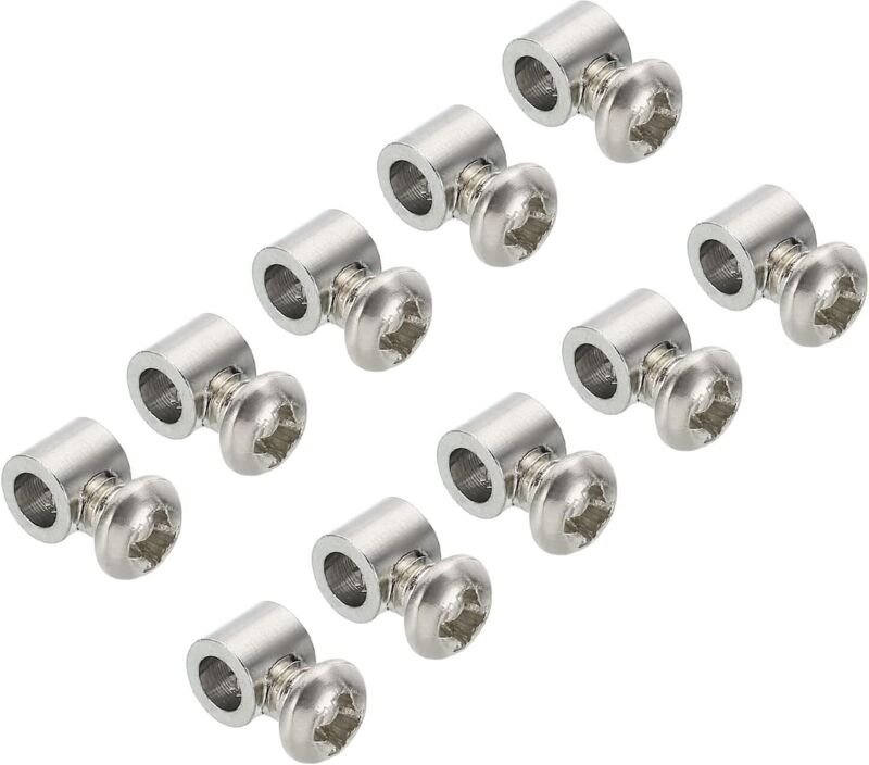 5,3 x 6 mm Drahtseilklemmen, 20 Stück Stahlkabelklemmen 3,5 mm Einloch-Drahtseilverriegelung mit M4 x 0,7 Schrauben für ...