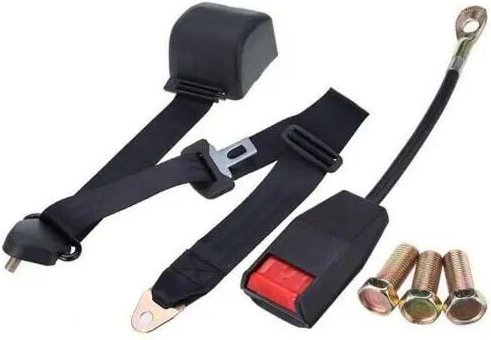 L&h-cfcahl - 3 Point Sicherheitsgurt für Auto und lkw, universell verstellbar, einziehbar, schwarz, einfach zu bedienen ...