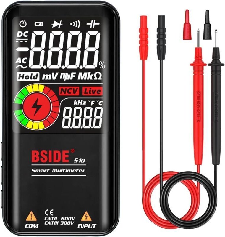 BSIDE EBTN LCD-Digitalmultimeter, 3 Ausgänge, 999 Messpunkte, Voltmeter mit automatischer Bereichswahl (9999 Messpunkte)...