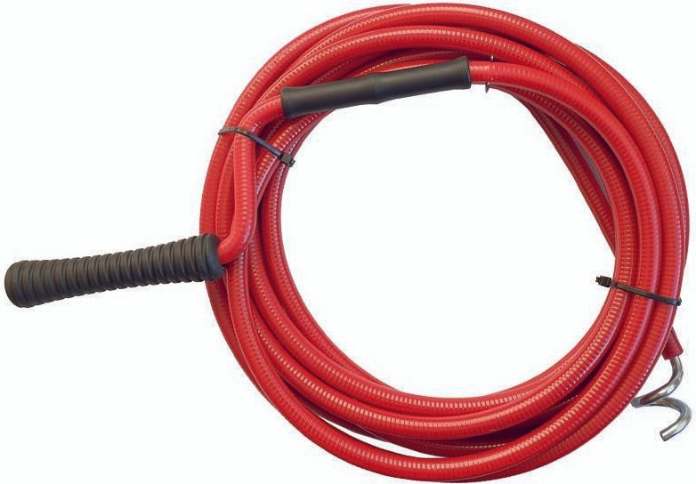 Rohrverstopfungsfeder mit Haken Ø9x10 m PVC-beschichtet für Toiletten- und Kanalisationsabflüsse