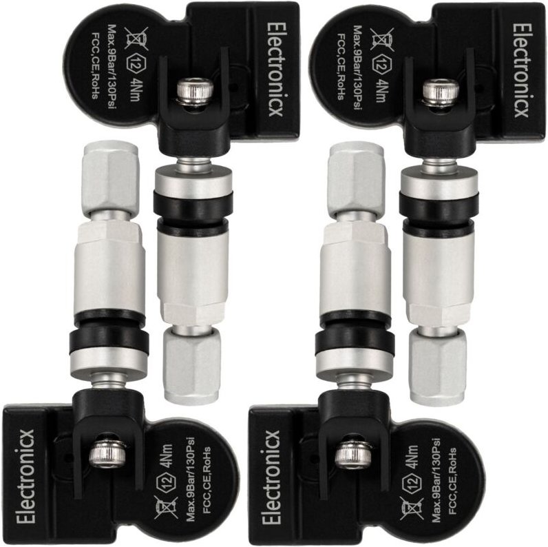 4x Reifendrucksensoren RDKS Sensoren Metallventil Silber für Ferrari 599 GTO 2004-2012