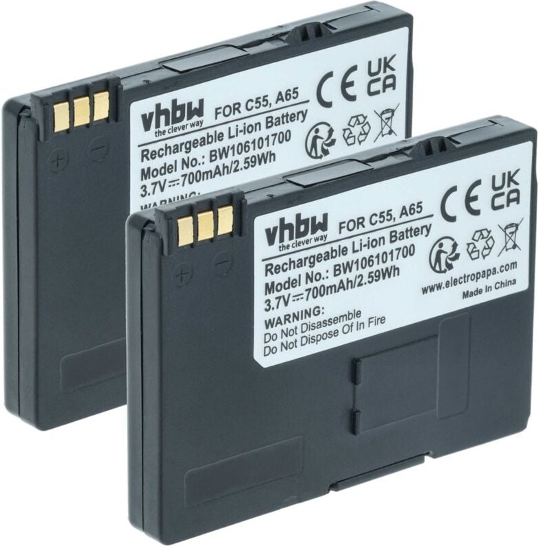 2x Akku kompatibel mit Siemens A57, A58, A60, A62, C55, A51, C57, A52, A55, A65, A70, A75 schnurlos Festnetz Telefon (70...