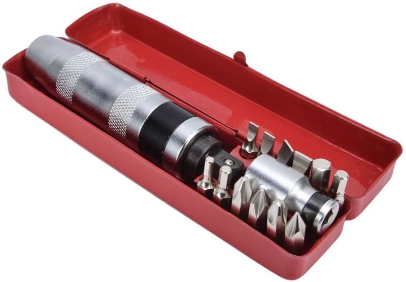 Hand-Schlagschrauber-Set, 1/2"-Schlagschrauber, Vierkant-auf-Sechskant-Adapter mit 12 Bits zum Lösen verrosteter Befesti...