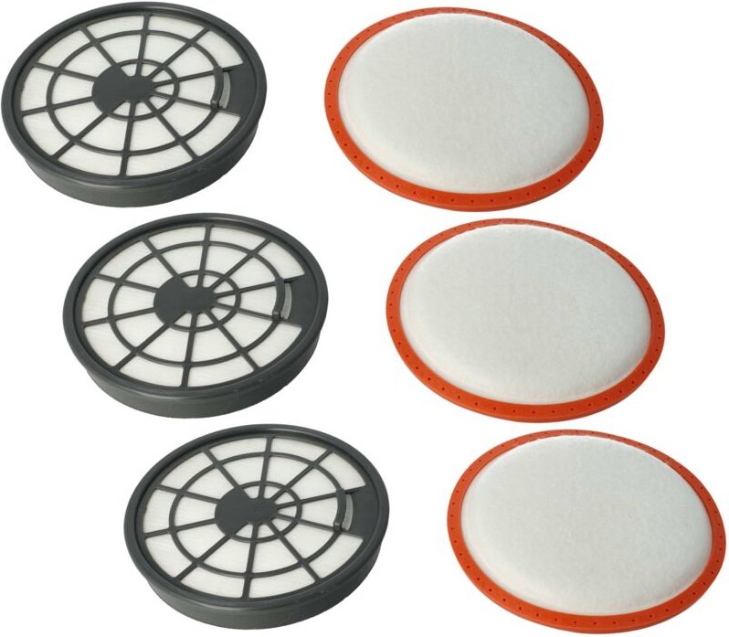 Filter-Set kompatibel mit Dirt Devil DD2620, DD2620-0, DD2620-1, DD2620-2, DD2620-3 Staubsauger - 6x Filter (Abluft-Filt...