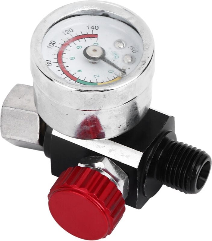 G1/4 Luftdruckregler, Airbrush-Einstellventil 0–140 PSI (0–10 bar), für Sandstrahlen, Lackieren, Eisen und Kunststoff