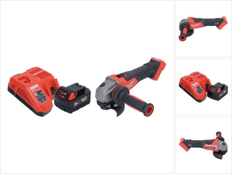 Milwaukee M18 FSAG115X-501 Akku Winkelschleifer 18 V 115 mm Brushless + 1x Akku 5,0 Ah + Ladegerät