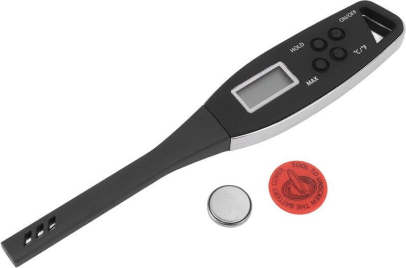 Präzises digitales Lebensmittelthermometer, Sofortanzeige-Thermometer, Küchenhelfer zum Grillen und Backen, Schwarz