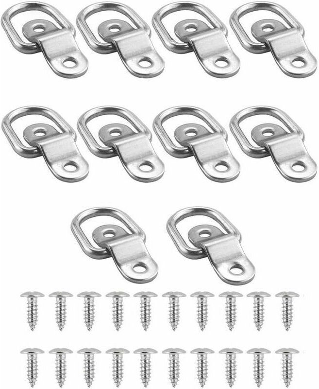 D-Ringe für Anhänger mit Bodenbefestigung, Tragfähigkeit 580 kg – 10 Stück