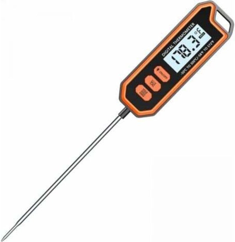 Wasserdichtes Küchenthermometer mit Sperrfunktion, 14,2 cm lange Sonde, LCD-Display, hohe Präzision beim Kochen von Flei...