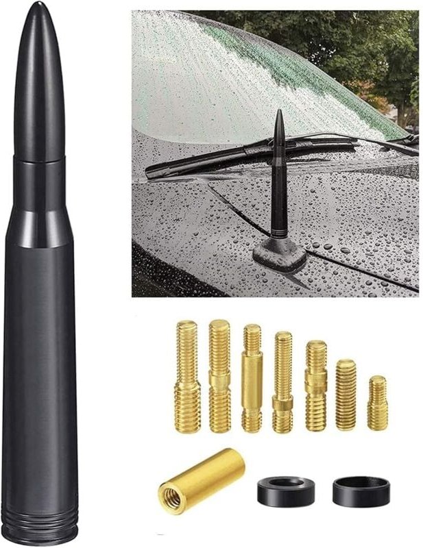 Autoantenne, kurzes, leistungsstarkes Bullet-Autoradio, fm am, universell, 8 Schrauben im Lieferumfang enthalten, M5,0, ...