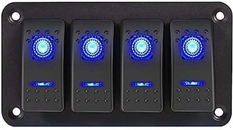 Wippschalterfeld, Yacht-Modifikationsfeld, 12 V-24 v dc, Aluminiumfeld für Auto, Wohnmobil (4-Bit)