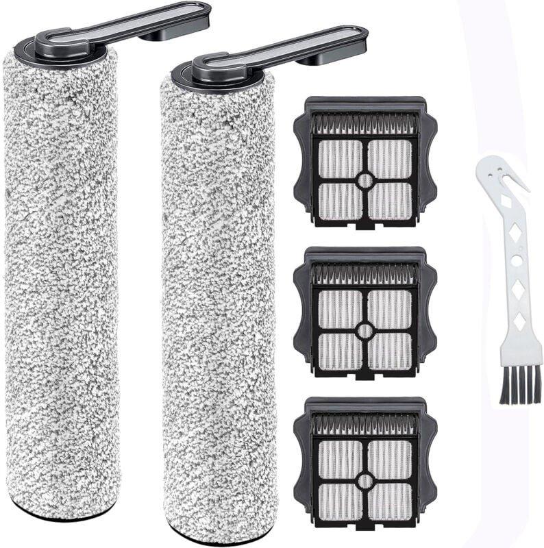 Lot de 5 Rouleaux de Brosse de Rechange et Filtres HEPA Compatibles Avec les Aspirateurs Sans fil Tineco Floor ONE S5/Fl...