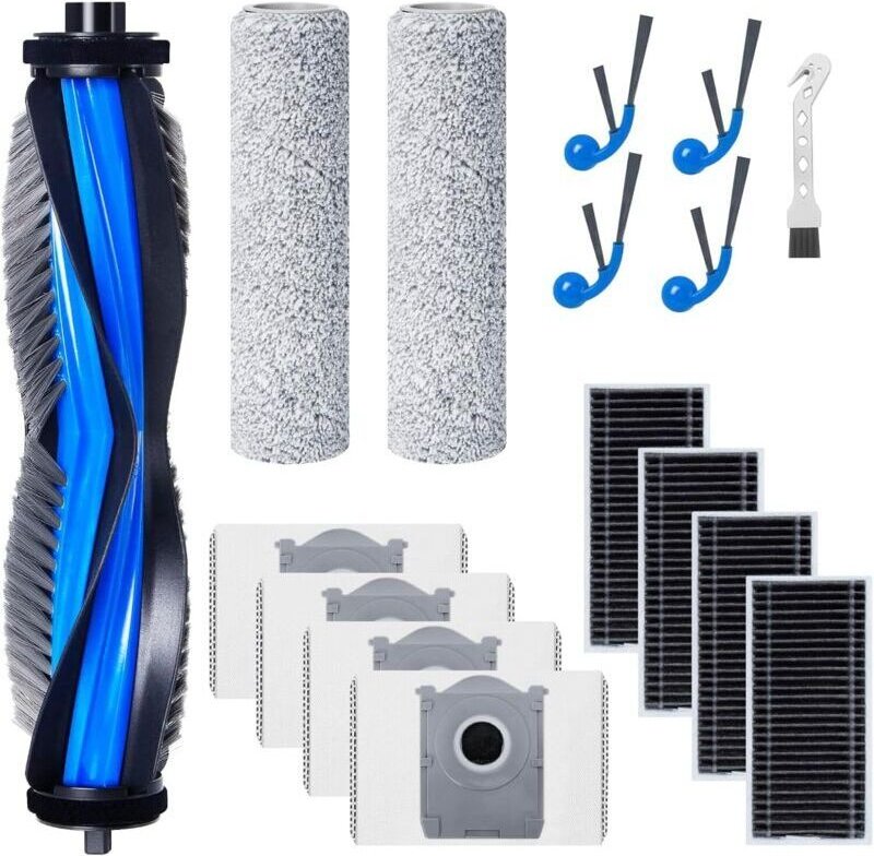 Zubehörset für ECOVACS DEEBOT T80 OMNI/X8 OMNI/X8 Pro OMNI Saugroboter: 1 Hauptbürste, 4 Filter, 2 Wischwalzen, 4 Seiten...