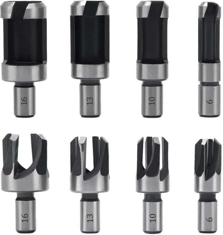 8-teiliges Holzbohrer-Set, 6 mm/10 mm/13 mm/16 mm, Holzbohrer aus Kohlenstoffstahl für die Holzbearbeitung, Klauen- und ...