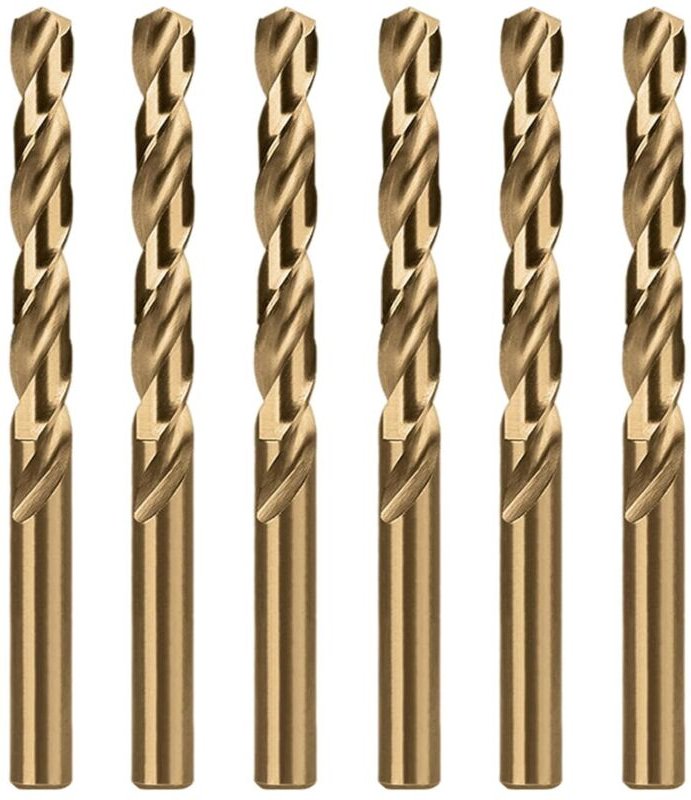 6mm Metallbohrer Set, 6pcs HSS M35 Cobalt Bohrer, Stahlbohrer, Spiralbohrer, Eisenbohrer, Stahlbeton Bohrer für Edelstah...