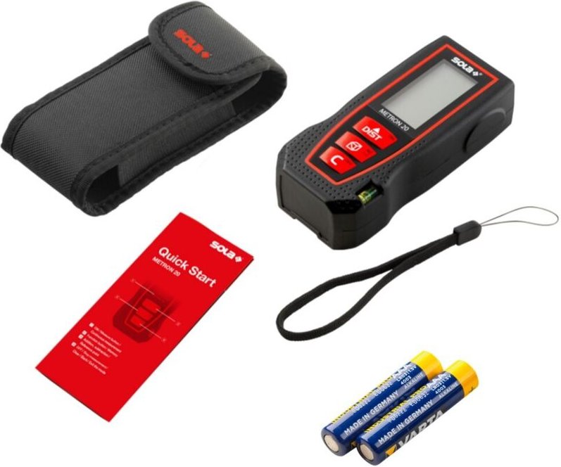 Sola - Laser Entfernungsmesser metron 20 20m Messbereich mit Gürteltasche 71024501