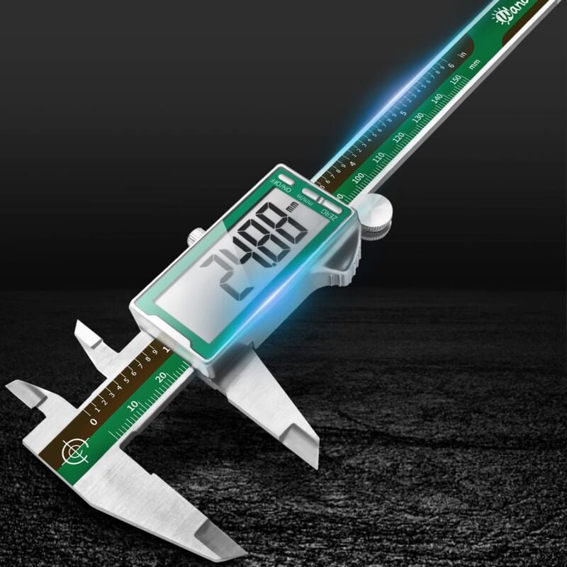Tonffi - 1 Stück Digitaler Messschieber, 150mm/6 Zoll Präzision Schublehre Digital Edelstahl, Industrielle Messwerkzeuge...