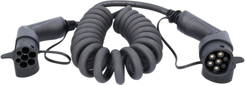 Ks Tools efuturo Spiralladekabel Typ 2 auf Typ 2 Stecker, 3 Phasen, bis zu 22 kW, 32 a, 400 v, Mode 3, 5 Meter