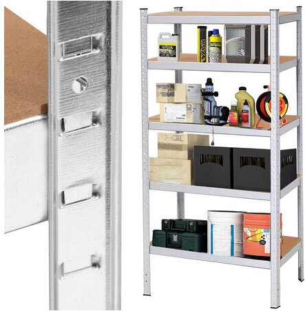 Thumbnail - SPRINGOS Metallregal Garagenregal Kellerregal 90 x 180 x 30 cm 5 Ablagen