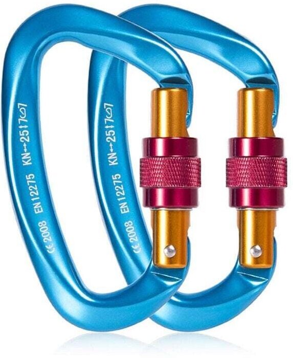 Verbesserter, hochbelastbarer Schraubkarabiner zum Klettern. Großer Aluminiumhaken für Camping, Bergsteigen, Hängematten...