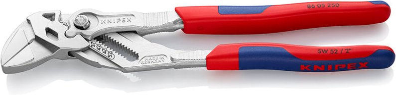 KNIPEX 86 05 250 Zangenschlüssel Zange und Schraubenschlüssel in einem Werkzeug mit Mehrkomponenten-Hüllen verchromt 250...