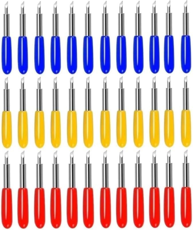 90 Stück Schneideplotter Ersatzklingen inklusive 30° feine Spitzenklingen 45° Standardklingen und 60° Tiefe Spitzenkling...