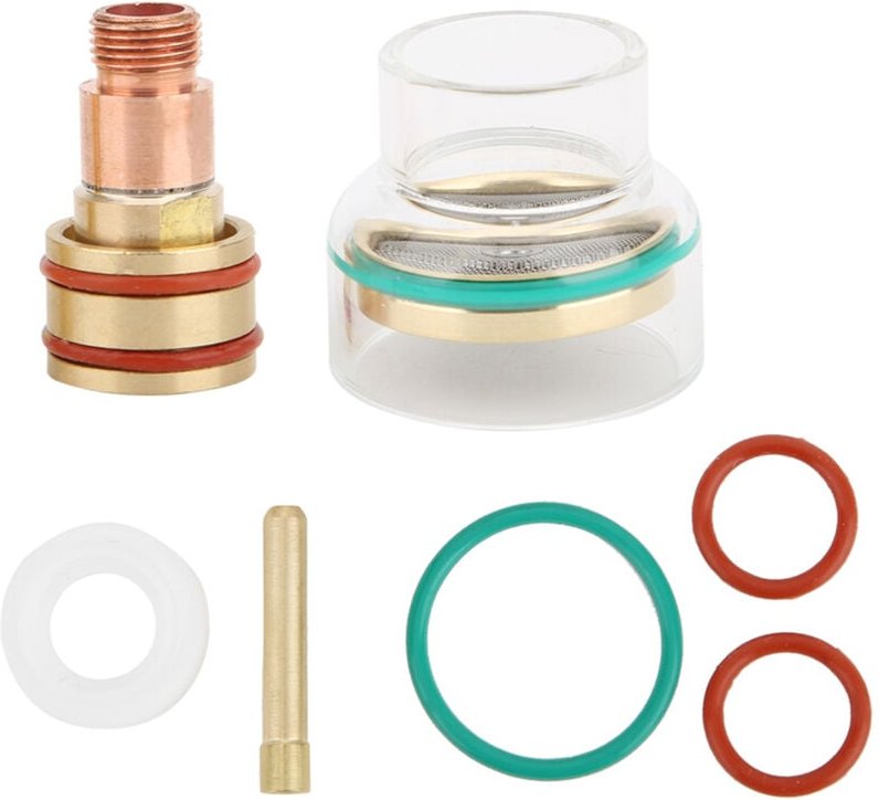 WIG-Schweißset, WIG-Klemme, Schweißzubehör, WIG-Brennerset, Isolierglasbecher, Hochtemperaturbeständiger O-Ring, Messing...