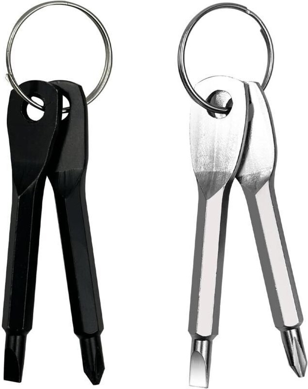 Set mit 4 kleinen EDC-Schraubendrehern – Mini-Kreuzschlitzschraubendreher – mit Schlüsselanhänger – Geschenk für Männer ...