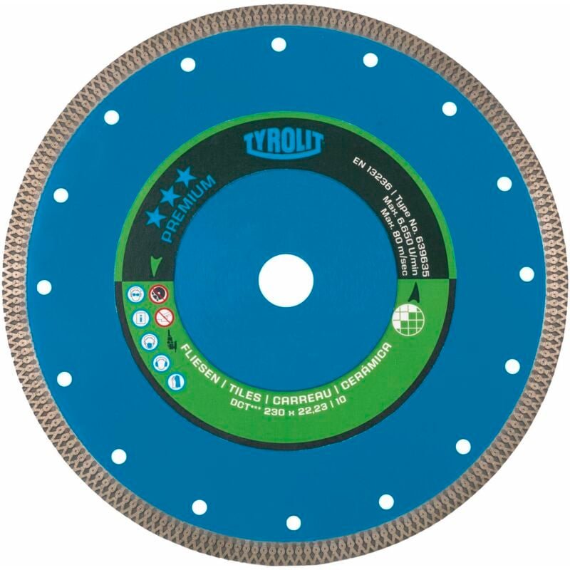Diamant-Trennscheibe premium Fliesen, Scheiben-Ø: 115 mm - Tyrolit