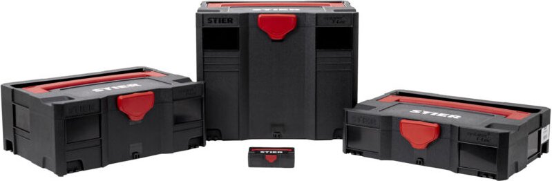 STIER Systainer-Set, 3-teilig, mit Systainer I, II & IV T-Loc, genormtes System, stapelbar, kombinierbar, Ersatzteile ve...