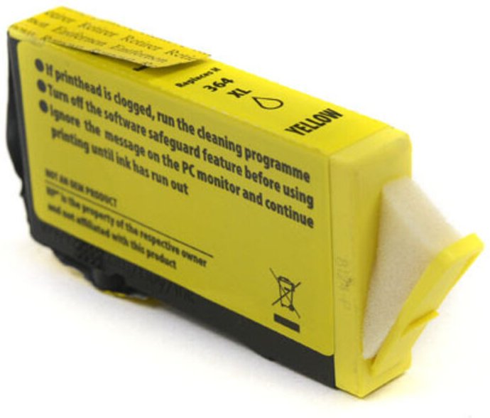 JetWorld Gelbe HP 364XL Tintenpatrone (zeigt Tintenstand an) Wiederaufbereiteter Ersatz CB325E