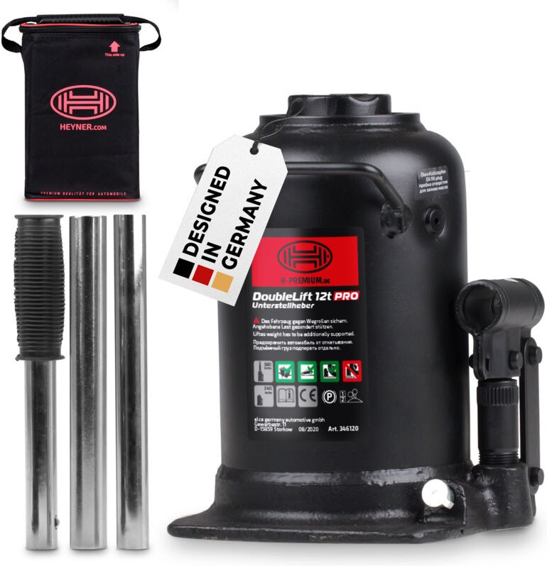 HEYNER® Doppelhub-Unterstellheber hydraulischer Wagenheber 12t Stempel-Wagenheber für SUV/LKW