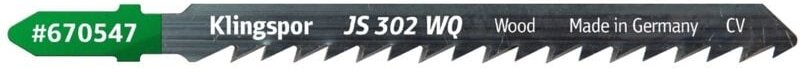 Klingspor - js 302 wq Stichsägeblätter, 100x8x1,25mm Länge 110Crom-Vanadium 5 Stk.