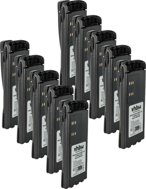 vhbw 10x Akku kompatibel mit Motorola PTX700, PRO7750, PTX780, PTX760, PRO9150, PRO7150, PRO7350 Funkgerät, Walkie Talki...