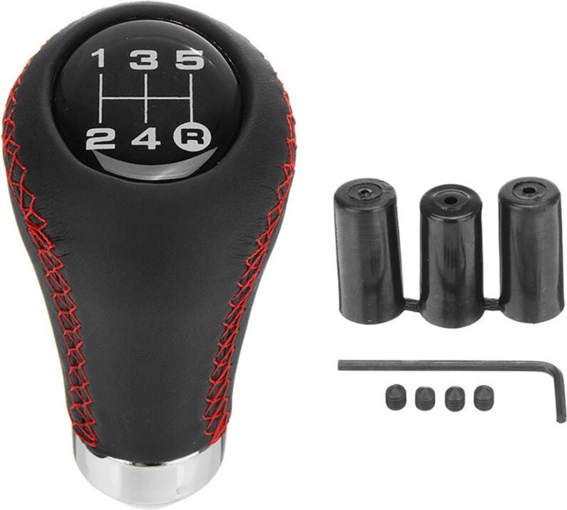 Ccykxa - Universeller 5-Gang-Schaltknauf für manuelles Schalten, automatischer Schaltknauf mit 3 Adaptern für Autos mit ...