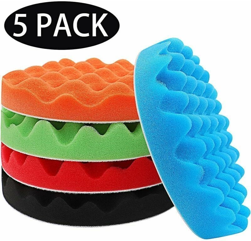5-Zoll-Polierpads für Bohrmaschinen, 125-mm-Polierschwammpads für Autopolierer, Bohrer-Polierzubehör, 5-teiliges Bohrer-...