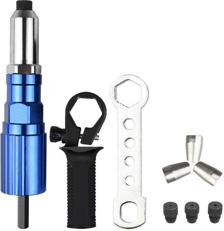 Elektrisches Nietwerkzeug-Set, Akku-Nietwerkzeug-Set, Bohrer-Set, Adapter für Pop-Einsätze, Mutternadapter, Zubehör für ...
